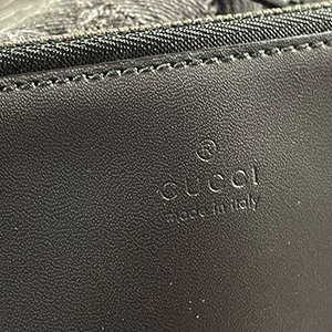 ＊奢華大道國際精品＊【G1807】GUCCI 黑色單寧布手提/斜背兩用包 772183-9