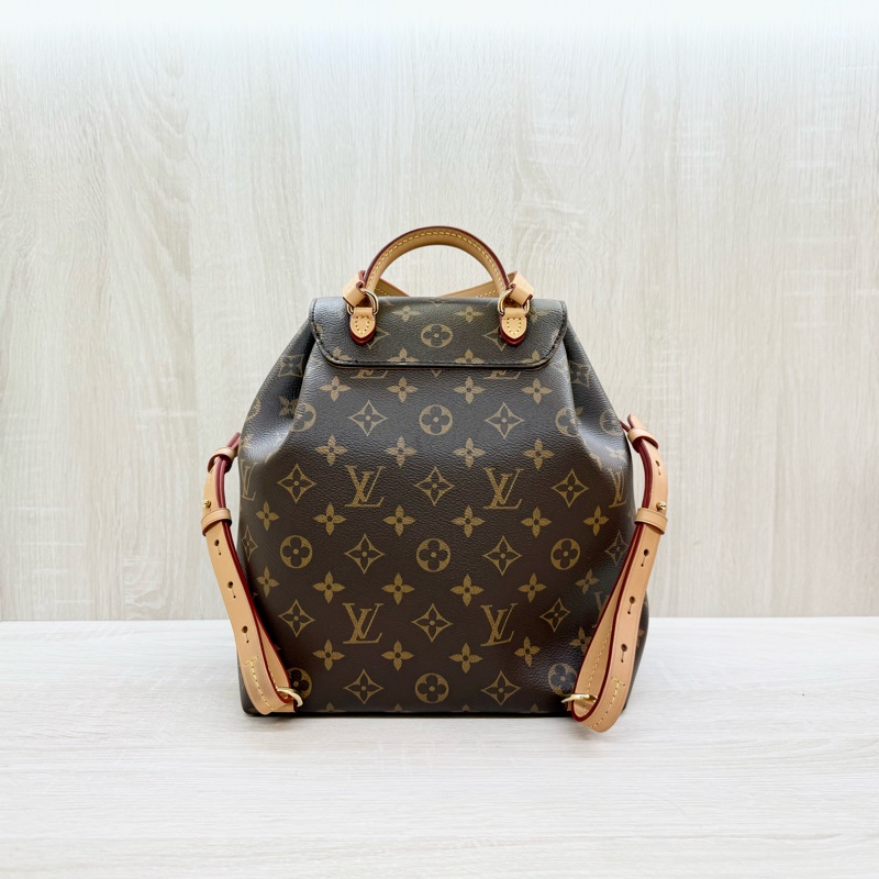 LV原花磁釦束口抽繩簍空吊牌後背包M45501-1