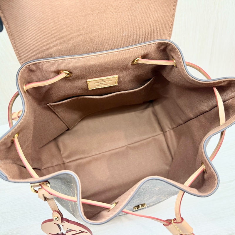 LV原花磁釦束口抽繩簍空吊牌後背包M45501-12