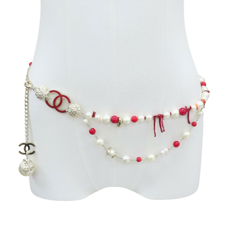 琺瑯 CC 珍珠珠帶 腰帶 金屬【CHANEL 香奈兒】-0