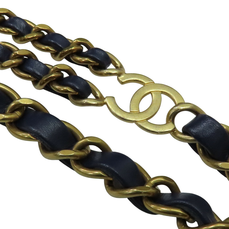 藍色 菱格紋 牛皮 22 後背包【CHANEL 香奈兒】 AS3859-12