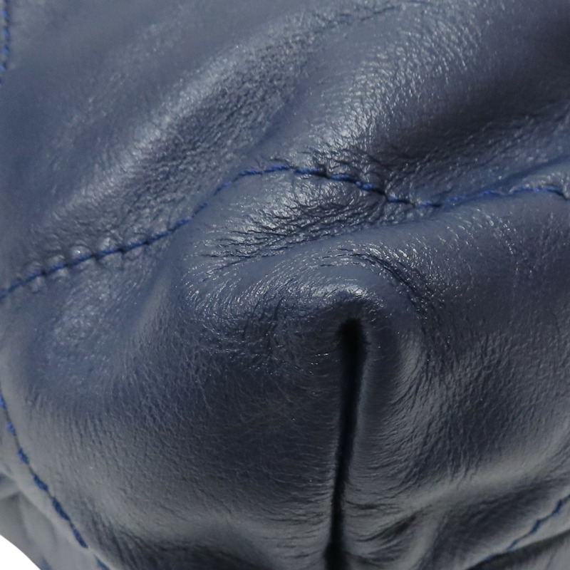 藍色 菱格紋 牛皮 22 後背包【CHANEL 香奈兒】 AS3859-13