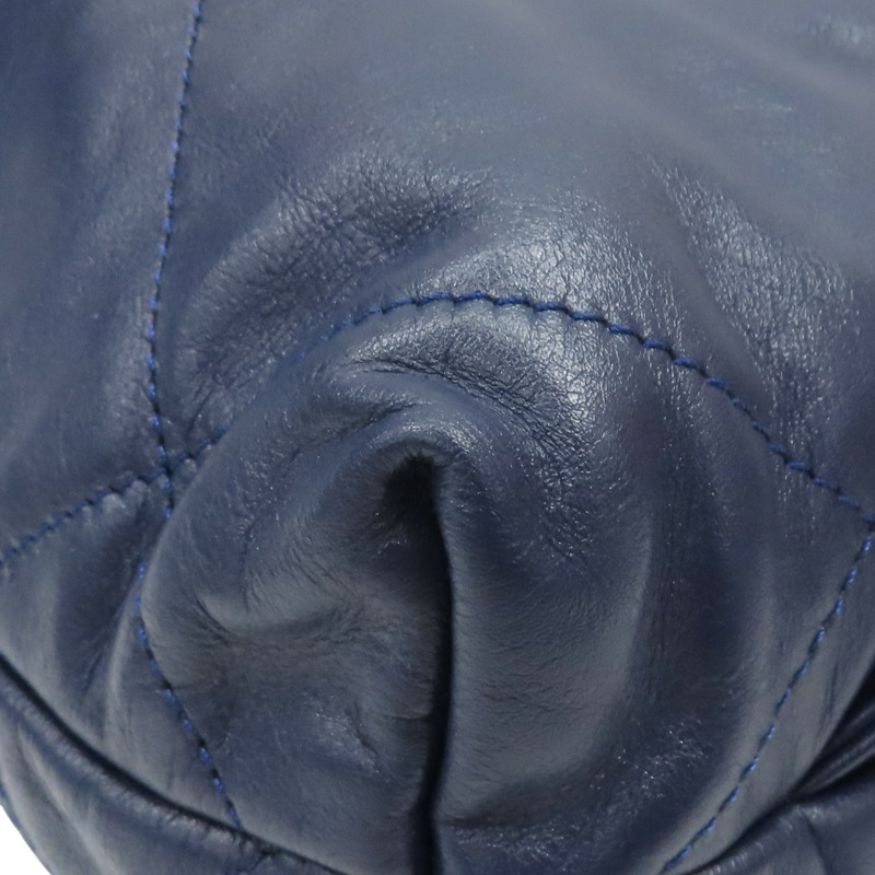 藍色 菱格紋 牛皮 22 後背包【CHANEL 香奈兒】 AS3859-14