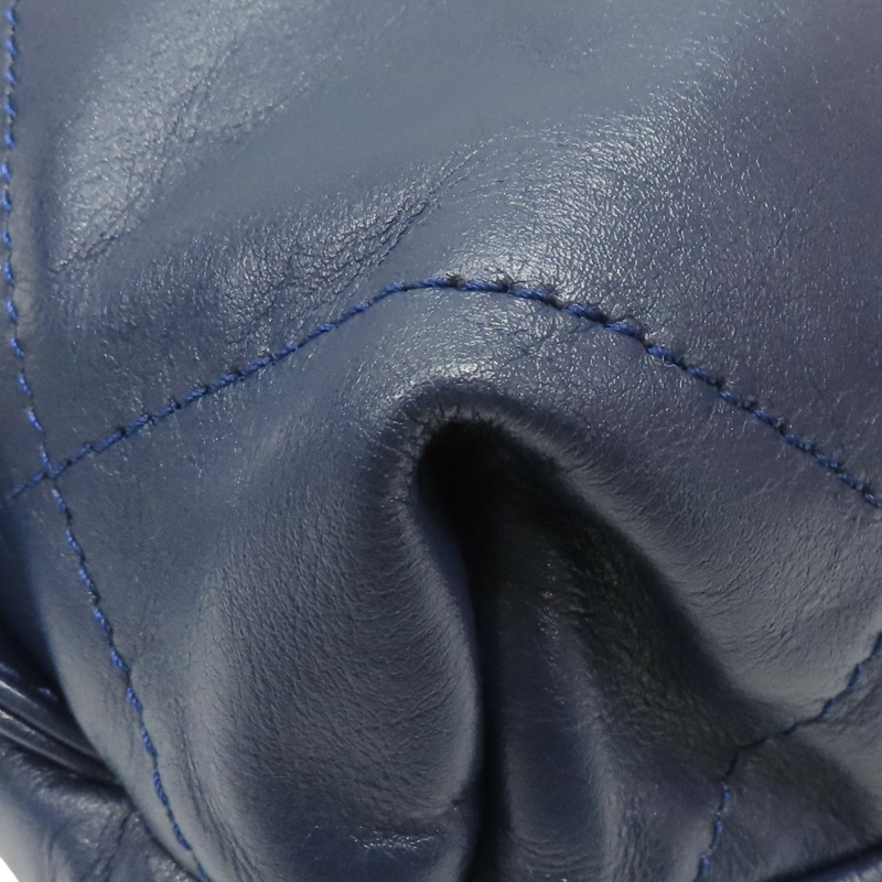 藍色 菱格紋 牛皮 22 後背包【CHANEL 香奈兒】 AS3859-16