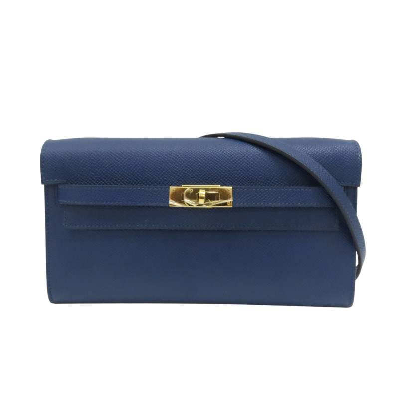 藍色 Epsom牛皮 Kelly To Go 肩背包 B刻 金扣【HERMES 愛馬仕】-0