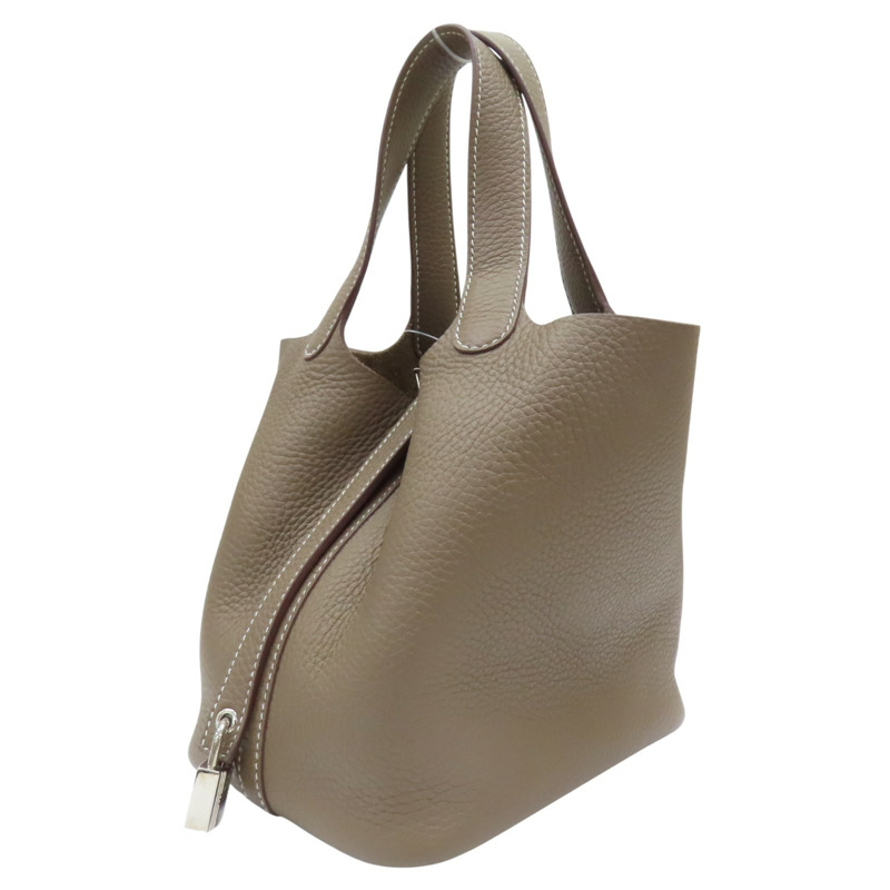 大象灰 TC牛皮 Picotin Lock 18 手提包 B刻 金扣 (無鑰匙)【HERMES 愛馬仕】-2