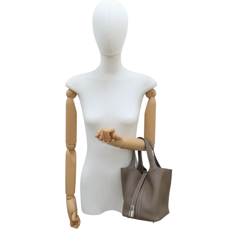 大象灰 TC牛皮 Picotin Lock 18 手提包 B刻 金扣 (無鑰匙)【HERMES 愛馬仕】-7