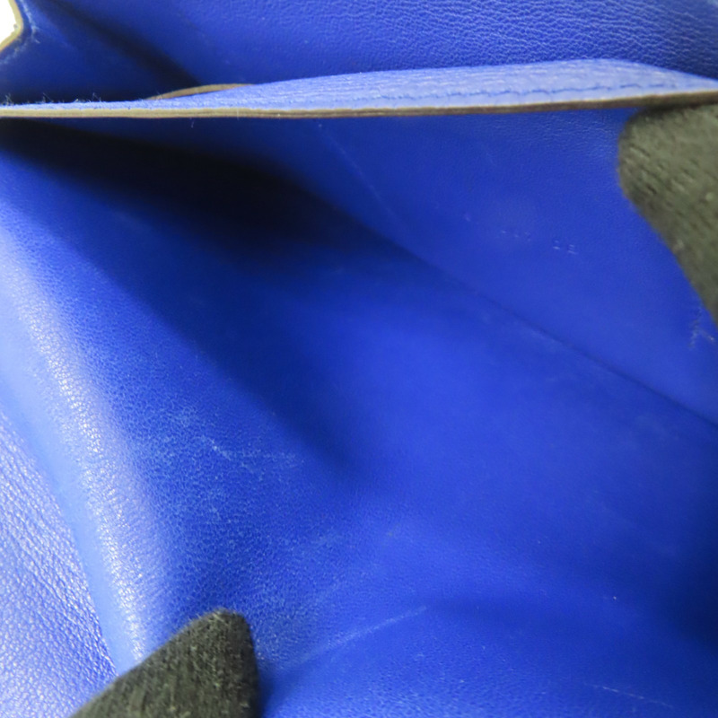 藍色 牛皮 Dogon GM 長夾 T刻 銀扣【HERMES 愛馬仕】-7