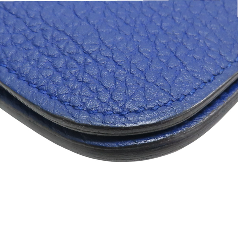 藍色 牛皮 Dogon GM 長夾 T刻 銀扣【HERMES 愛馬仕】-16