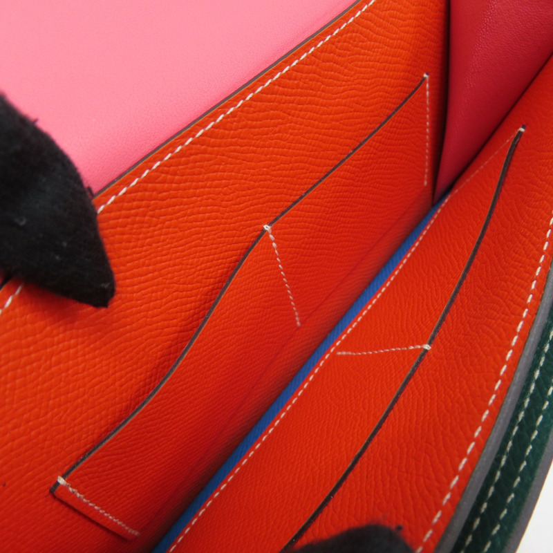 黃/藍色 Epsom牛皮 Camail 銀扣 長夾 A刻【HERMES 愛馬仕】-5