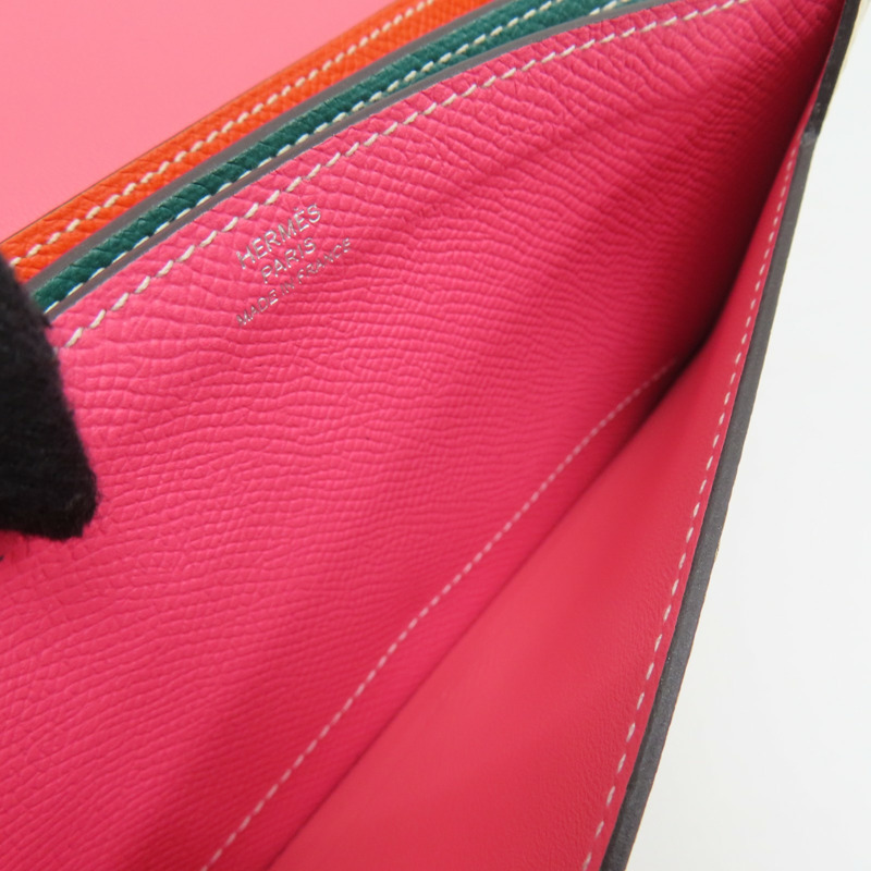 黃/藍色 Epsom牛皮 Camail 銀扣 長夾 A刻【HERMES 愛馬仕】-7