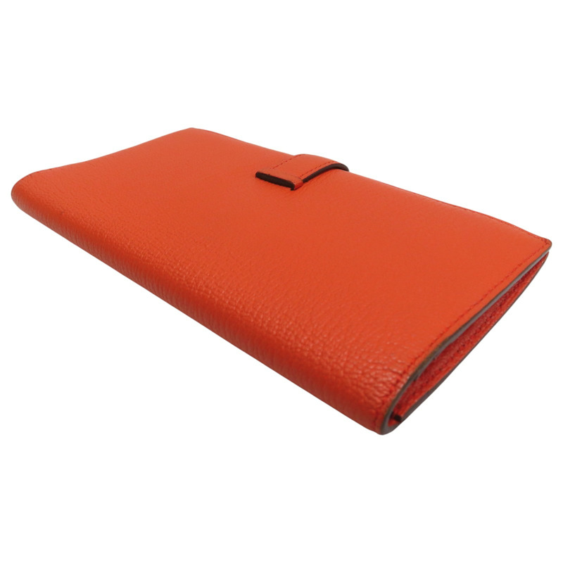 橘色 山羊皮 Bearn 長夾 A 刻 【HERMES 愛馬仕】-3