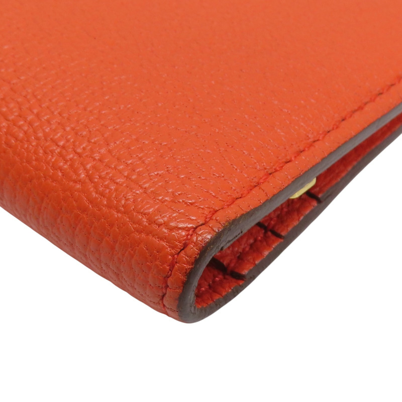 橘色 山羊皮 Bearn 長夾 A 刻 【HERMES 愛馬仕】-13