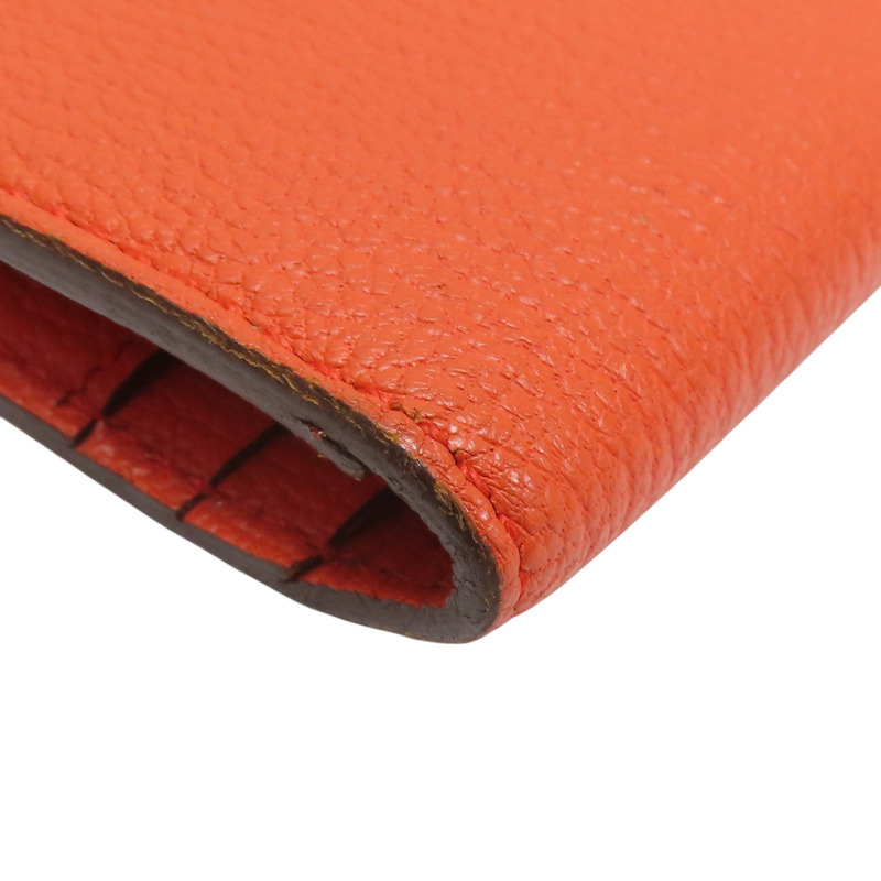 橘色 山羊皮 Bearn 長夾 A 刻 【HERMES 愛馬仕】-14