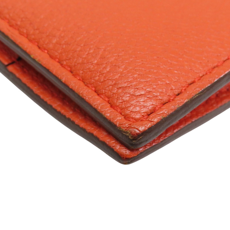 橘色 山羊皮 Bearn 長夾 A 刻 【HERMES 愛馬仕】-15