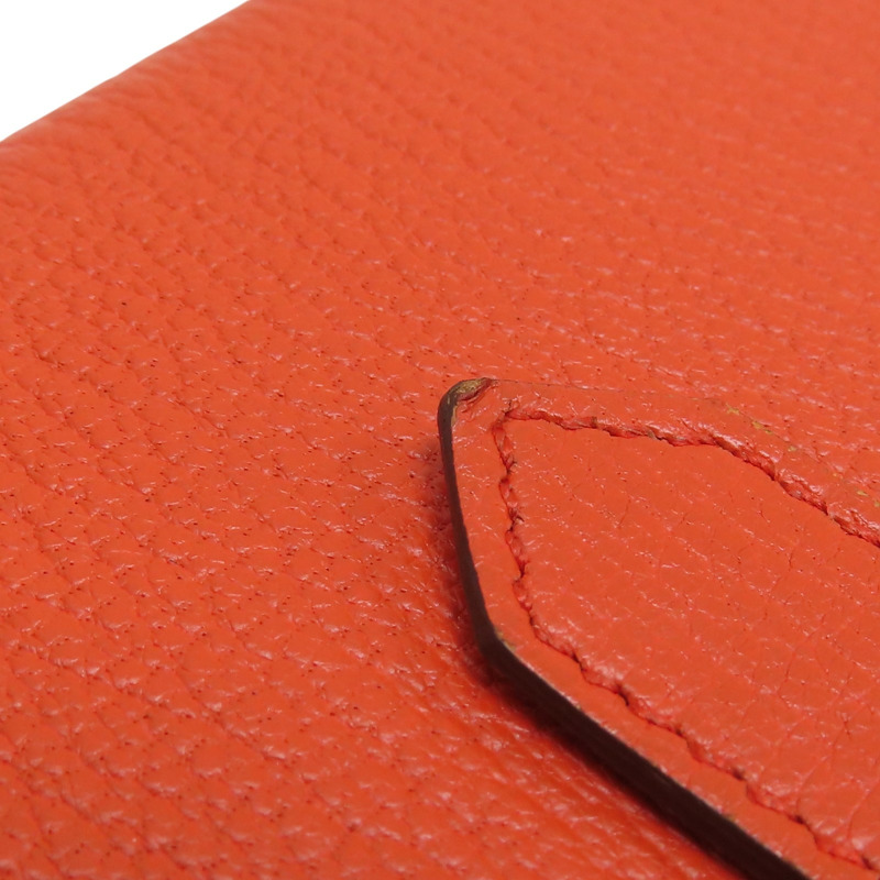 橘色 山羊皮 Bearn 長夾 A 刻 【HERMES 愛馬仕】-16