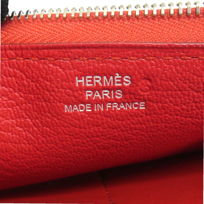 橘紅色 TC牛皮 Azap long Classique 拉鏈長夾 口R刻【HERMES 愛馬仕】-8