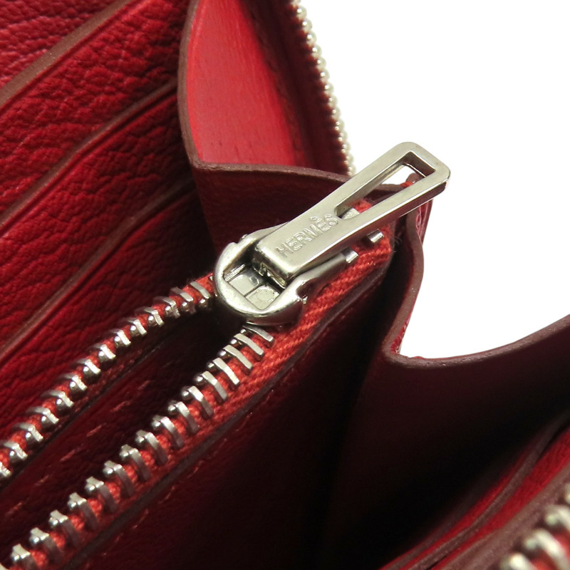橘紅色 TC牛皮 Azap long Classique 拉鏈長夾 口R刻【HERMES 愛馬仕】-10