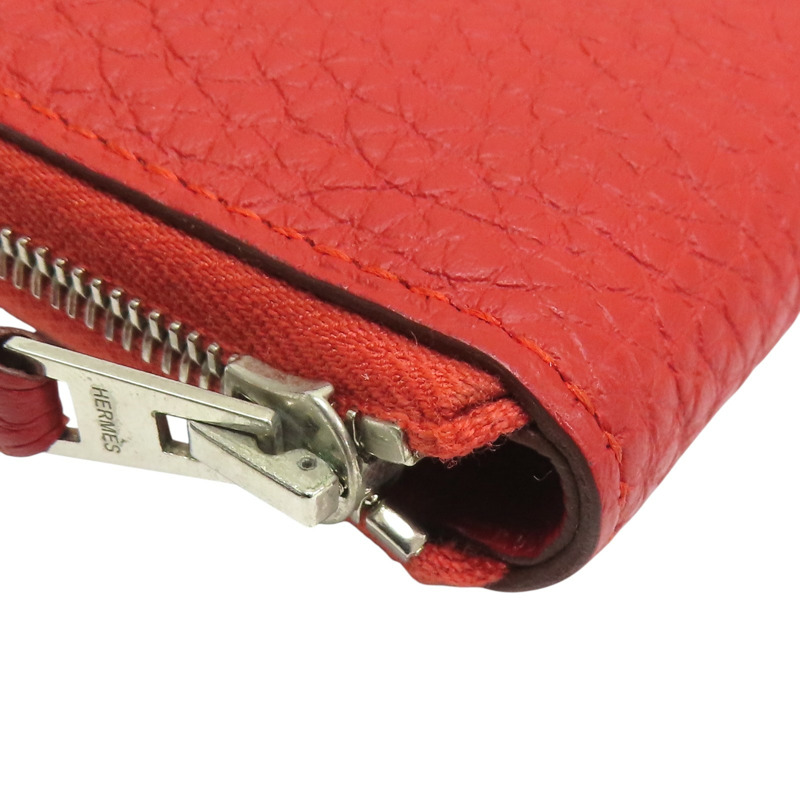 橘紅色 TC牛皮 Azap long Classique 拉鏈長夾 口R刻【HERMES 愛馬仕】-12