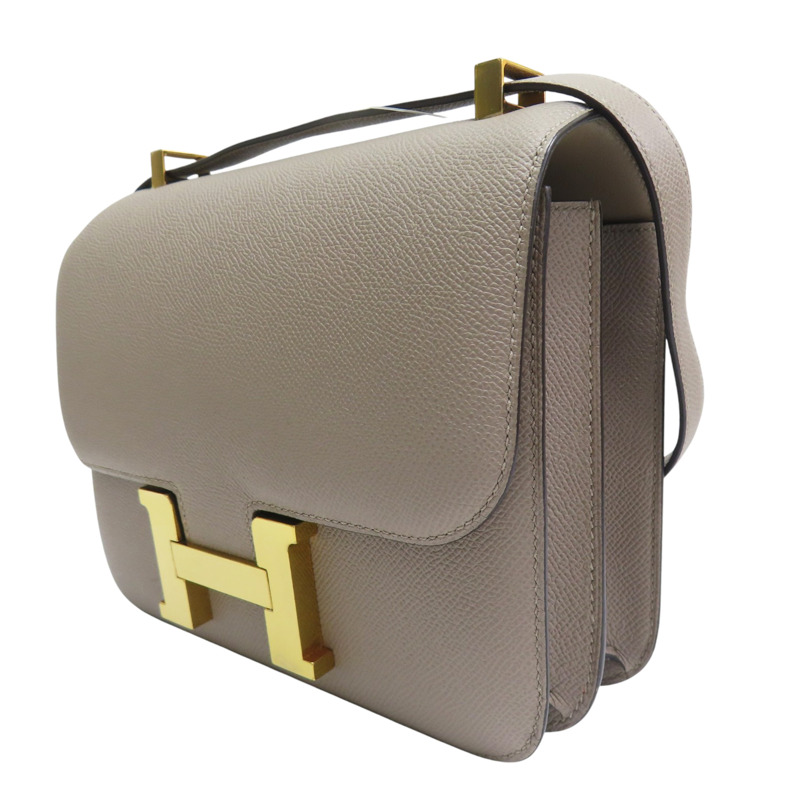 瀝青灰 Epsom牛皮 Constance 24cm 肩背包 C刻 金釦【HERMES 愛馬仕】-2