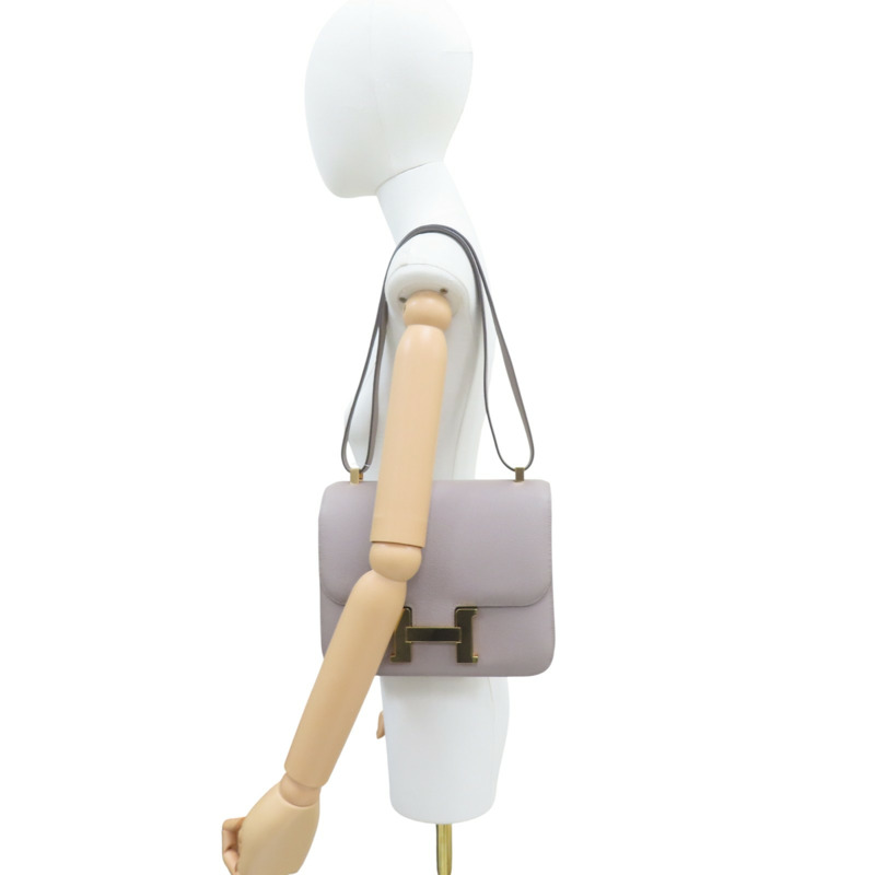 瀝青灰 Epsom牛皮 Constance 24cm 肩背包 C刻 金釦【HERMES 愛馬仕】-8