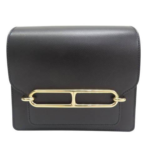 黑色 evercolor牛皮 Roulis mini 肩背包 W刻 金釦【HERMES 愛馬仕】