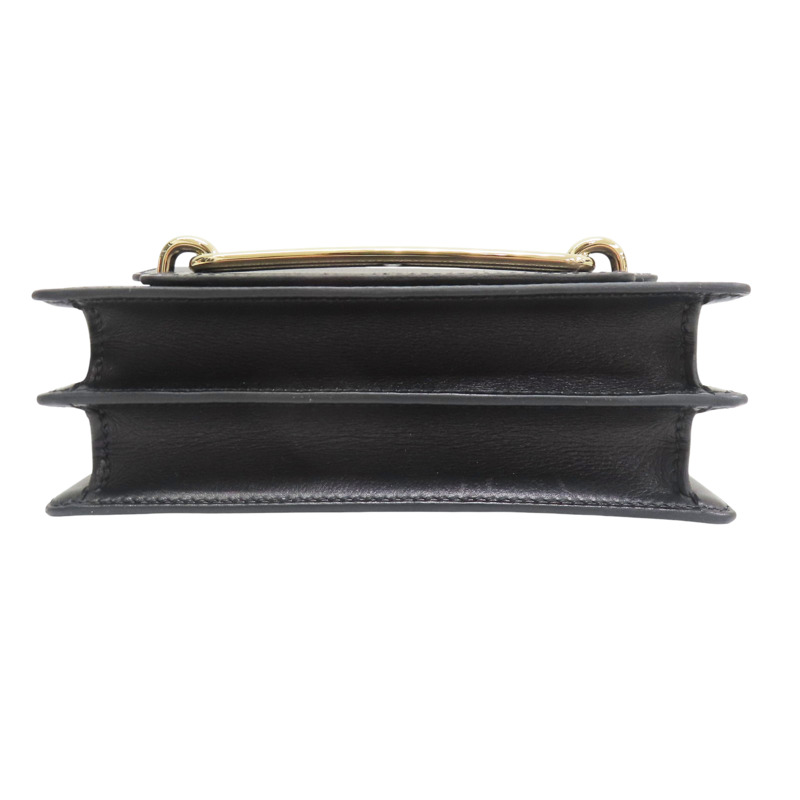 黑色 evercolor牛皮 Roulis mini 肩背包 W刻 金釦【HERMES 愛馬仕】-3