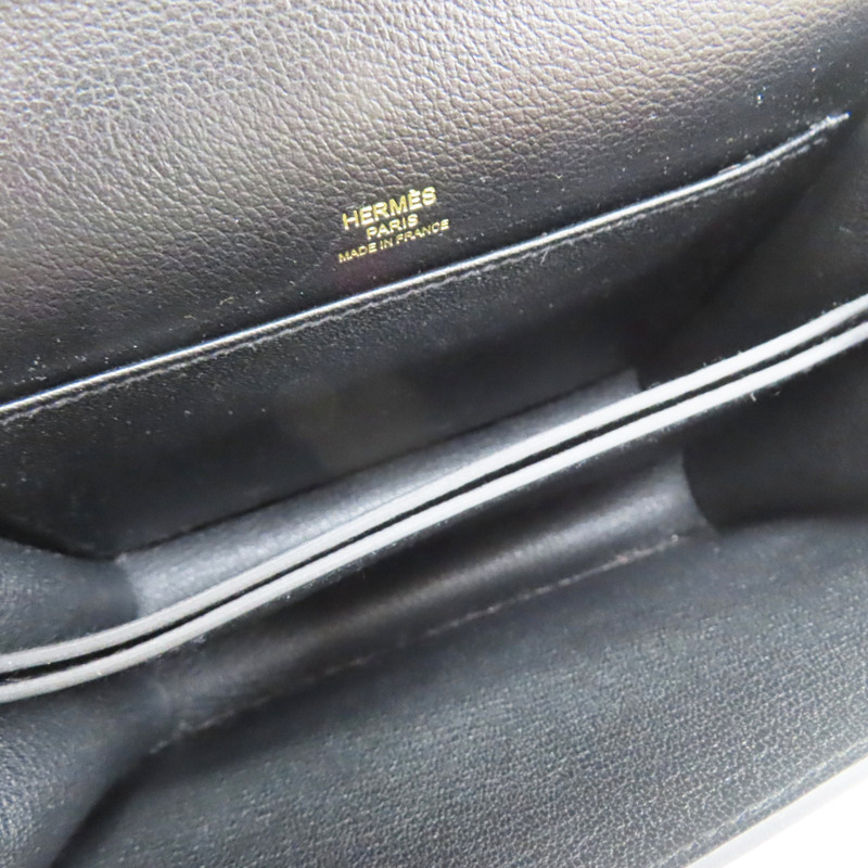 黑色 evercolor牛皮 Roulis mini 肩背包 W刻 金釦【HERMES 愛馬仕】-4