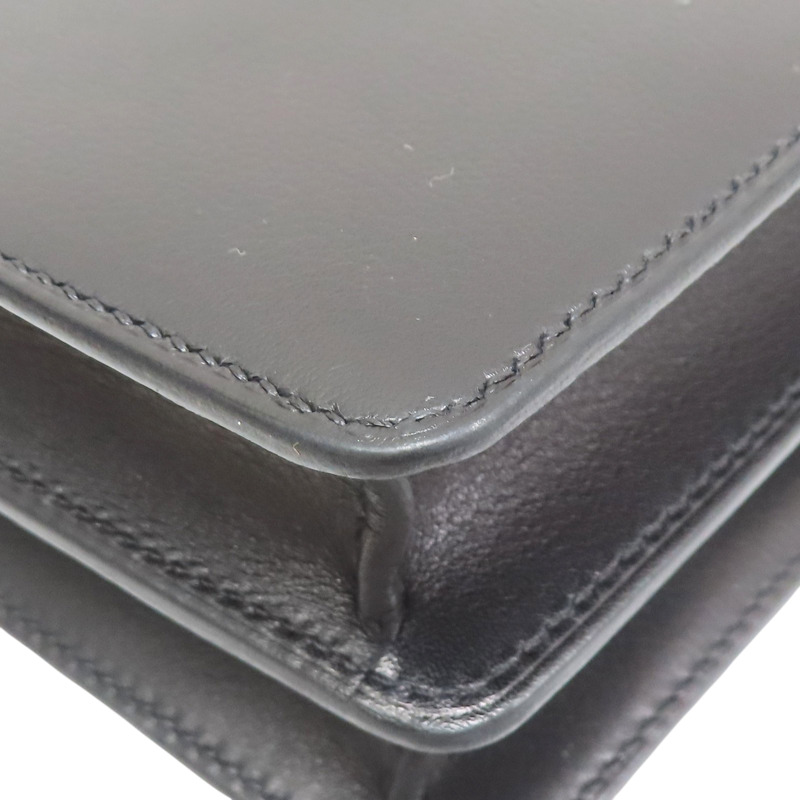 黑色 evercolor牛皮 Roulis mini 肩背包 W刻 金釦【HERMES 愛馬仕】-11