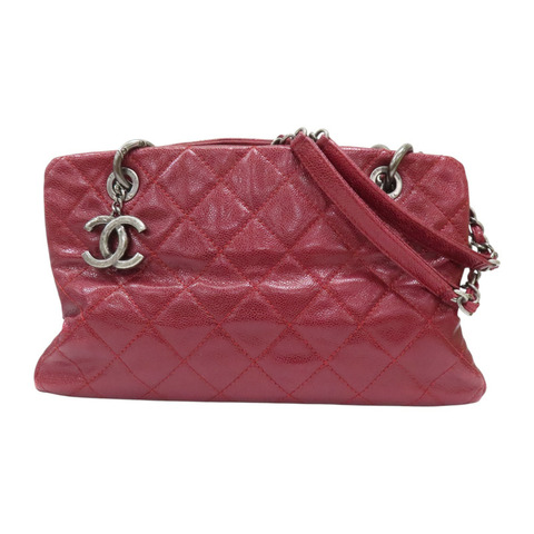 紅色 荔枝紋 牛皮 肩背包【CHANEL 香奈兒】