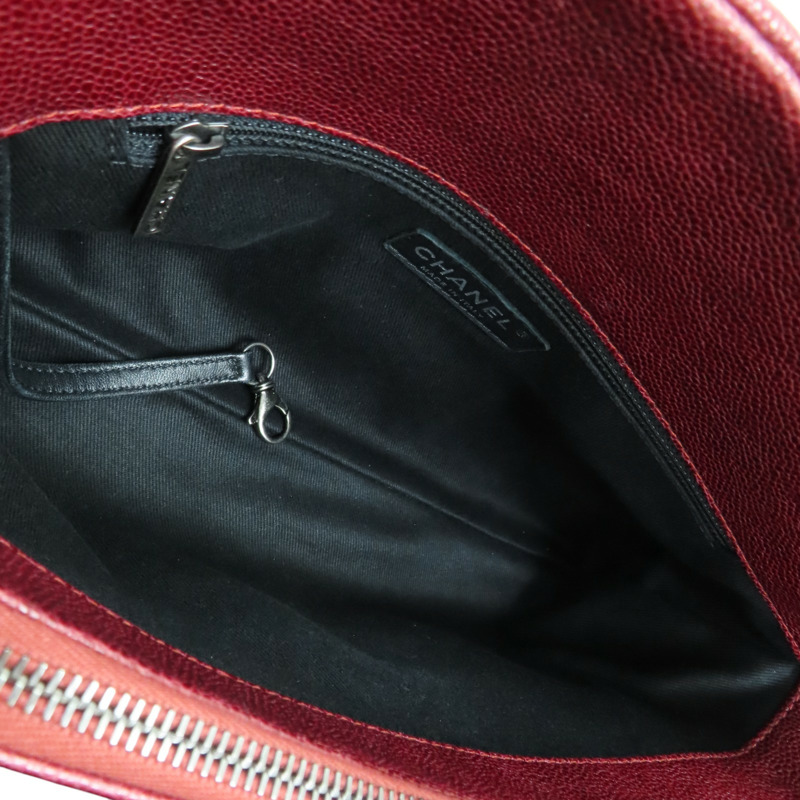 紅色 荔枝紋 牛皮 肩背包【CHANEL 香奈兒】-4