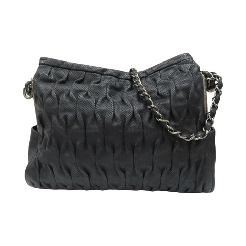 黑色 牛皮 銀鍊 肩背包【CHANEL 香奈兒】