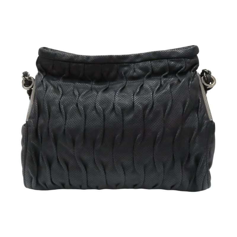 黑色 牛皮 銀鍊 肩背包【CHANEL 香奈兒】-1