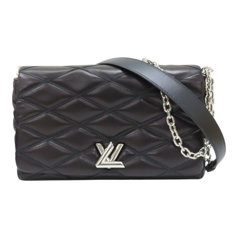 黑色 羊皮 GO-14 bag 鍊帶 銀扣 肩背包【LOUIS VUITTON LV 路易威登】 M50298