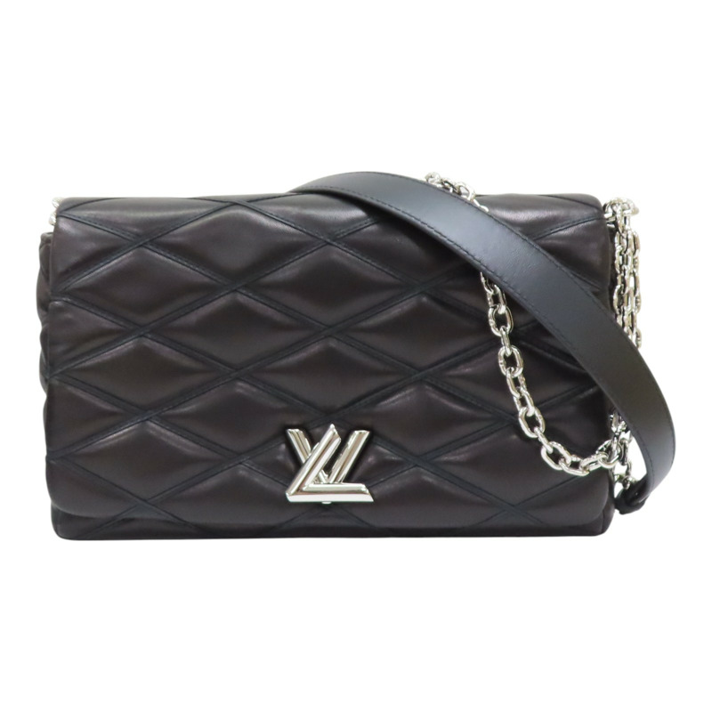 黑色 羊皮 GO-14 bag 鍊帶 銀扣 肩背包【LOUIS VUITTON LV 路易威登】 M50298-0