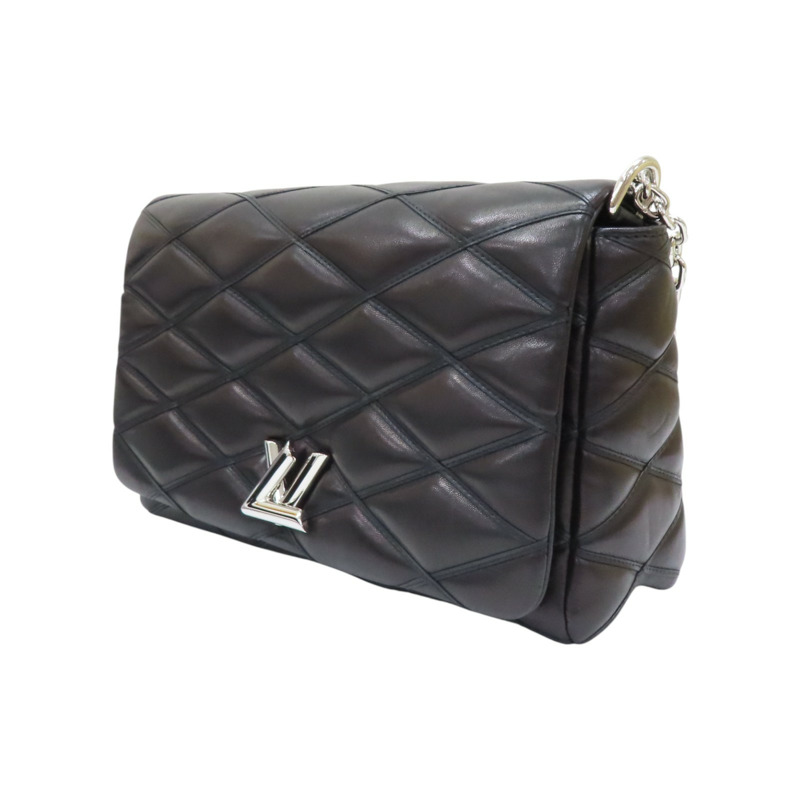 黑色 羊皮 GO-14 bag 鍊帶 銀扣 肩背包【LOUIS VUITTON LV 路易威登】 M50298-2