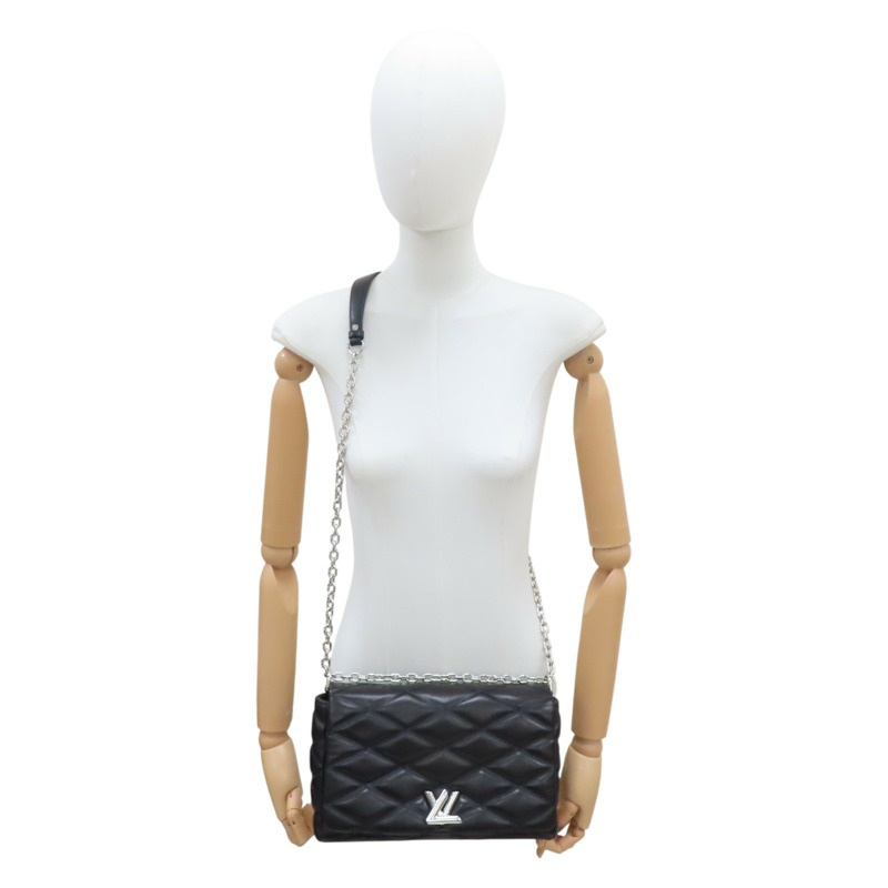 黑色 羊皮 GO-14 bag 鍊帶 銀扣 肩背包【LOUIS VUITTON LV 路易威登】 M50298-11