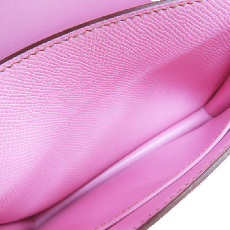 櫻花粉 Epsom牛皮 Constance 19 肩背包 Z刻 銀釦【HERMES 愛馬仕】-5