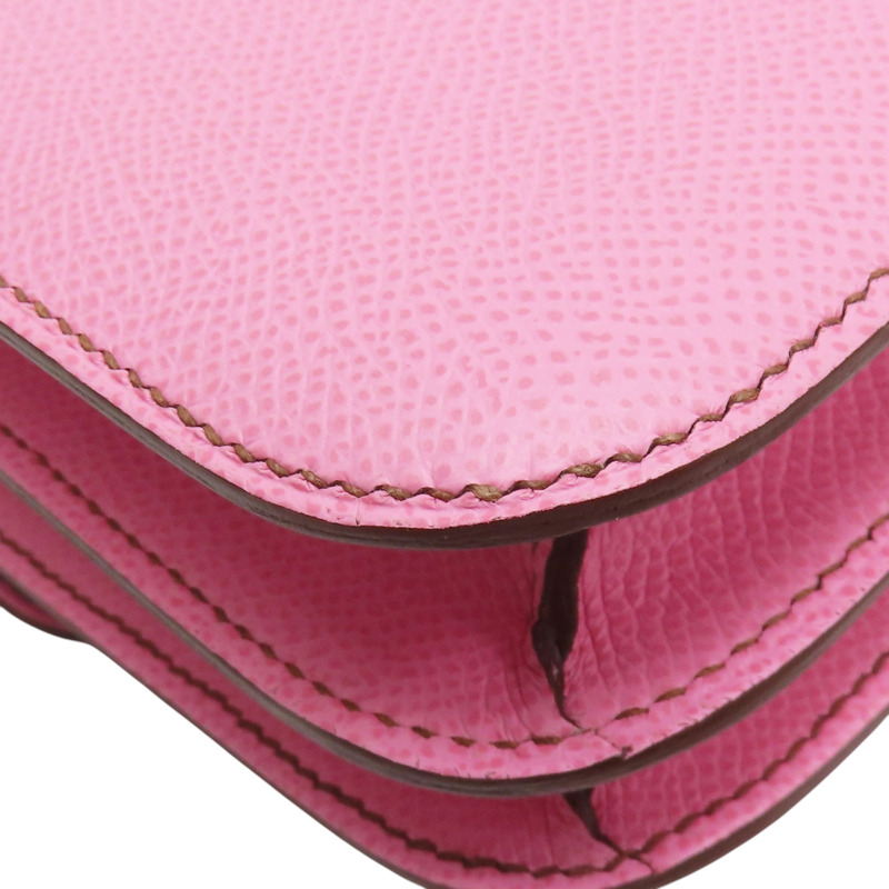 櫻花粉 Epsom牛皮 Constance 19 肩背包 Z刻 銀釦【HERMES 愛馬仕】-12