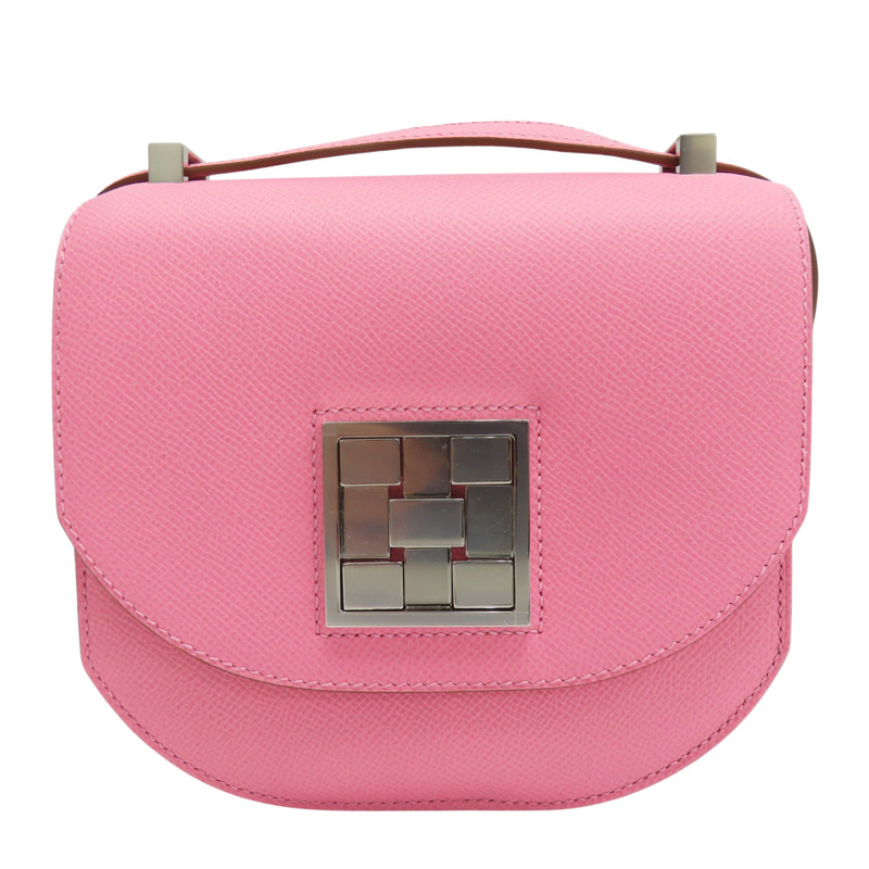 奶昔粉 Epsom牛皮 Mosaique 17 肩背包 銀釦 Y刻【HERMES 愛馬仕】-0