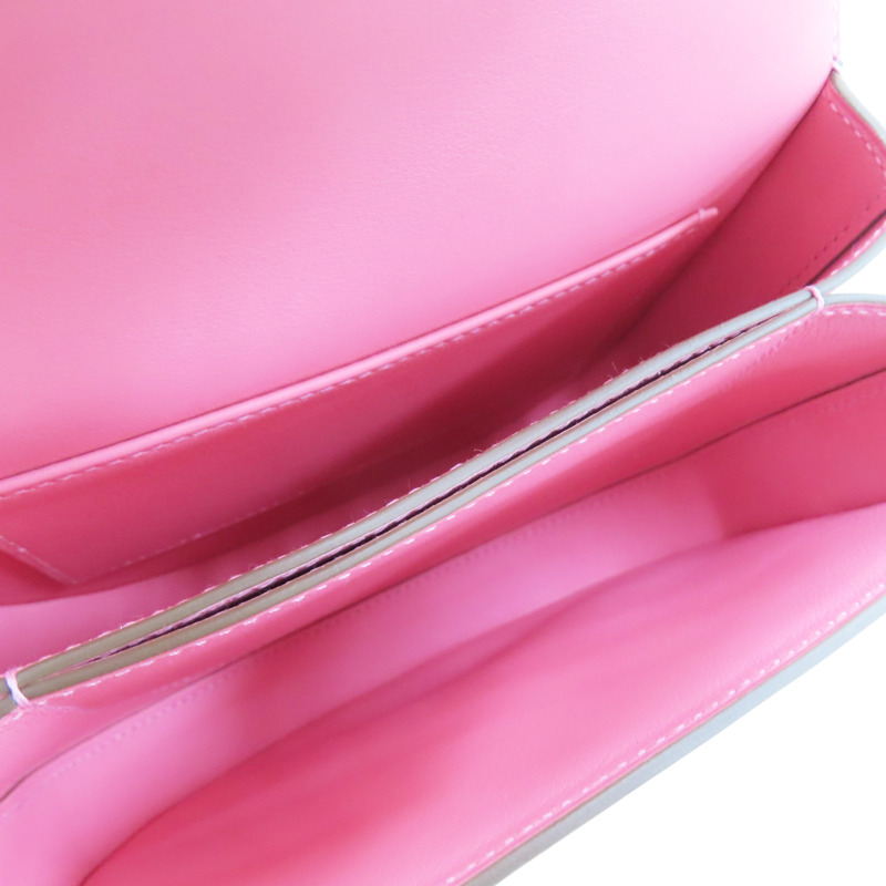 奶昔粉 Epsom牛皮 Mosaique 17 肩背包 銀釦 Y刻【HERMES 愛馬仕】-4