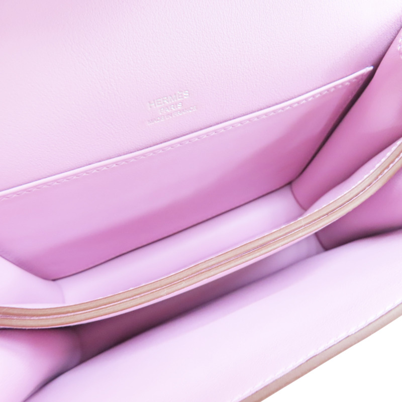 錦葵紫 Swift牛皮 Roulis mini 肩背包 Z刻 銀釦【HERMES 愛馬仕】-4