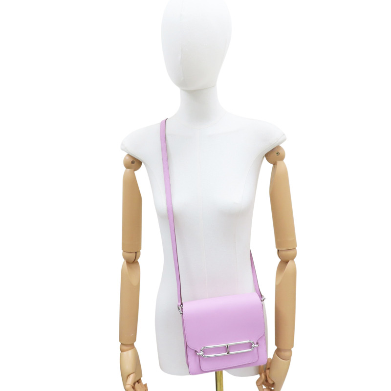 錦葵紫 Swift牛皮 Roulis mini 肩背包 Z刻 銀釦【HERMES 愛馬仕】-7