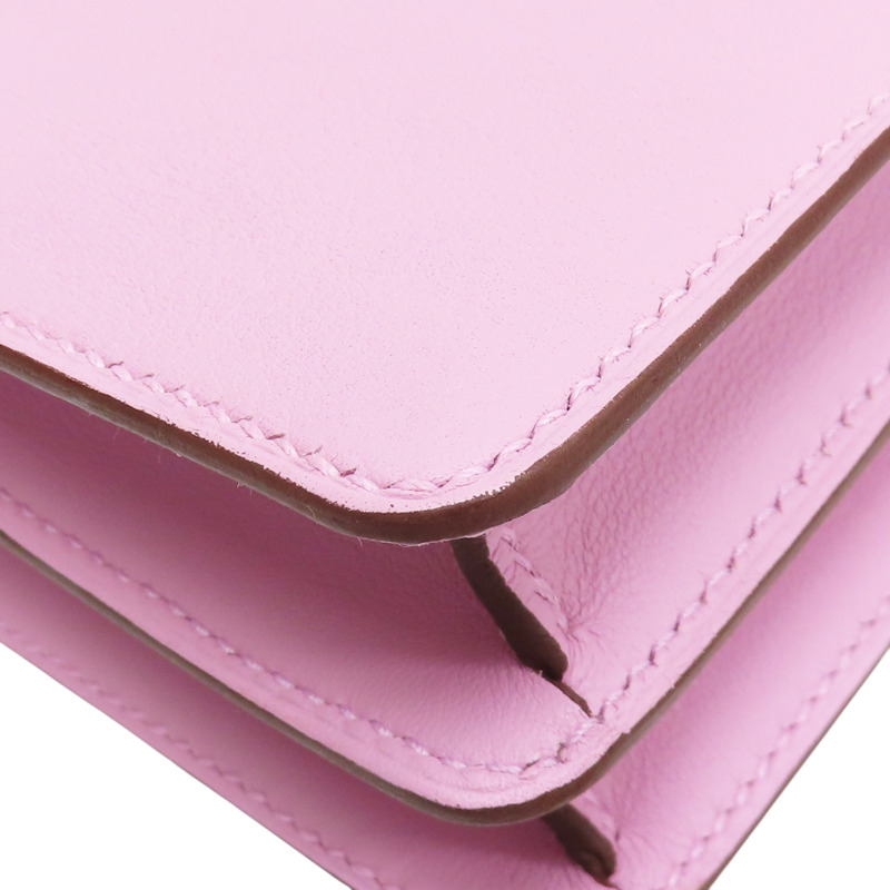 錦葵紫 Swift牛皮 Roulis mini 肩背包 Z刻 銀釦【HERMES 愛馬仕】-10