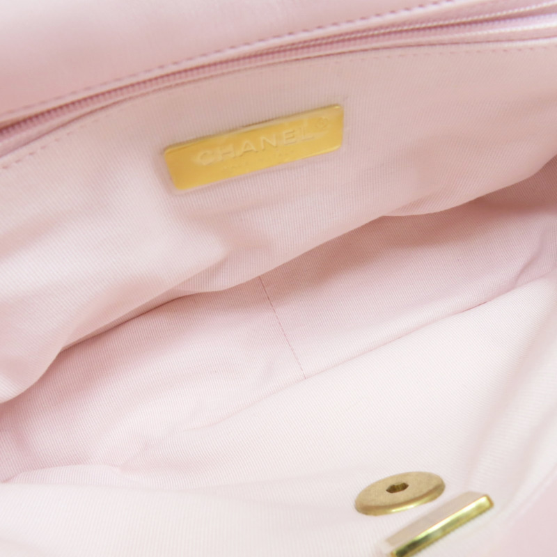 粉色 羊皮 19 26CM 鍊帶肩背包 金釦【CHANEL 香奈兒】 AS1160-4