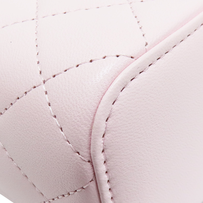 粉色 羊皮 珍珠鏈帶 肩背包 金釦【CHANEL 香奈兒】 AP2581-9