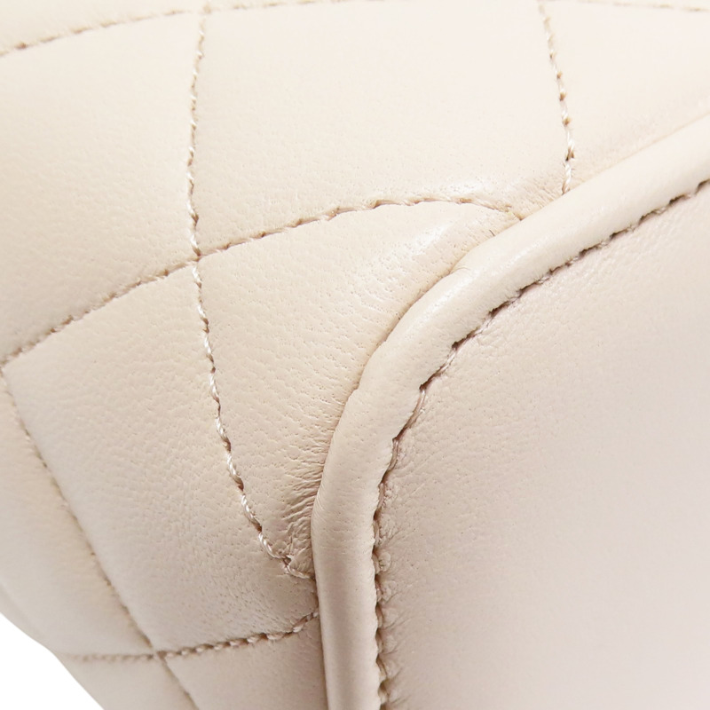 粉膚色 羊皮 Vanity 金球 方盒 鍊帶肩背包 金釦【CHANEL 香奈兒】 AP1447-9