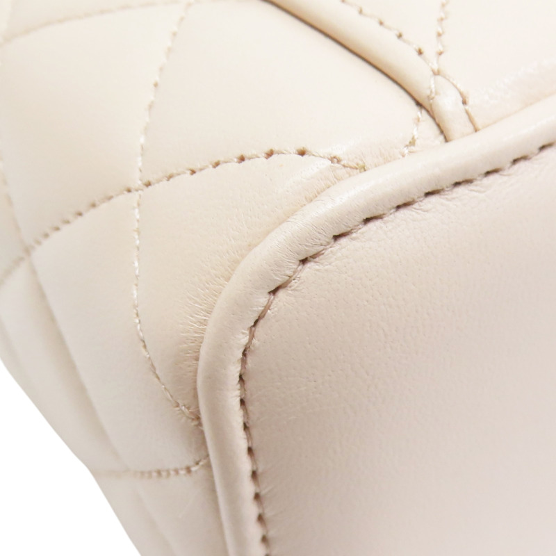 粉膚色 羊皮 Vanity 金球 方盒 鍊帶肩背包 金釦【CHANEL 香奈兒】 AP1447-11