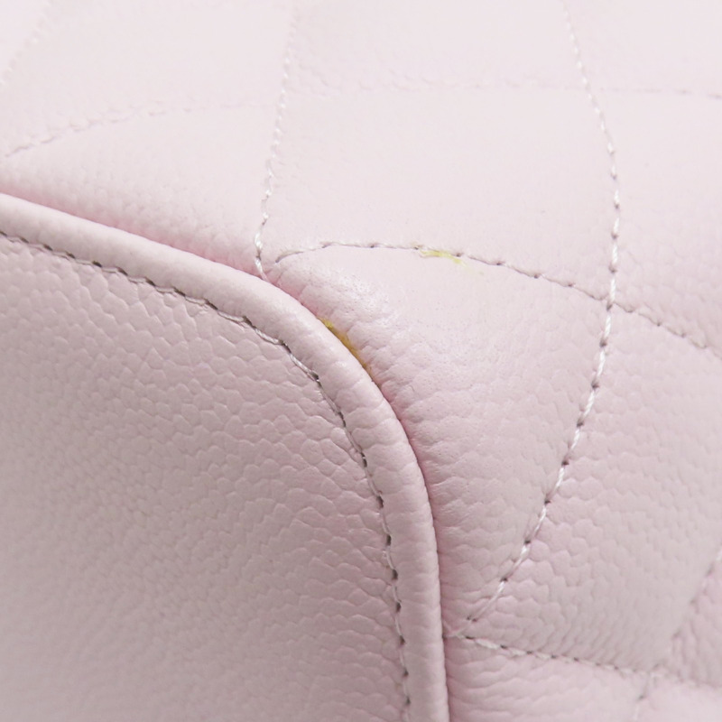 粉色 菱格紋 荔枝牛皮 Matelasse 化妝盒 鏈帶 肩背包 金釦【CHANEL 香奈兒】 AP1341-11