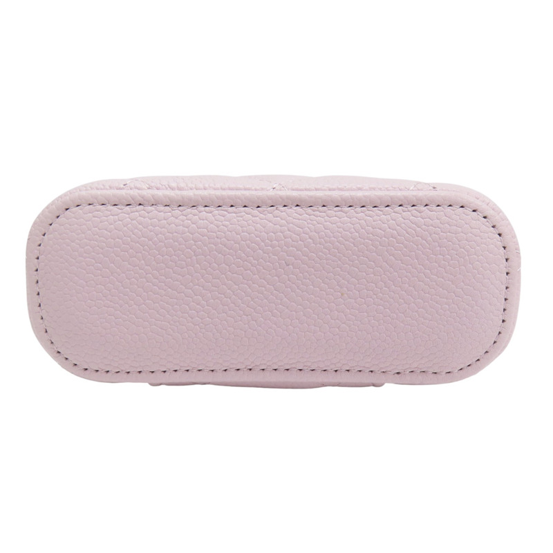 淡粉色 菱格紋 荔枝牛皮 鍊帶肩背包 金釦【CHANEL 香奈兒】 AO2195-3